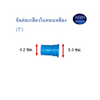 ข้อต่อเกลียวในทองเหลือง ท่อน้ำไทย (1”) Thai Pipe TS Faucet Socket With Bronze Thread ฟ้า 1