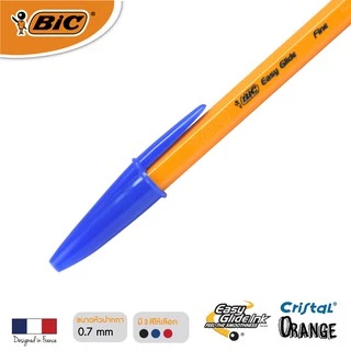 [Official Store] BIC บิ๊ก ปากกา Orange ด้ามส้ม ปากกาลูกลื่น หมึกน้ำเงิน หัวปากกา 0.7 mm. จำนวน 12 ด้าม