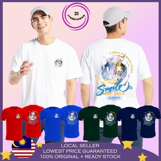 เสื้อยืด ผ้าฝ้าย 100% พิมพ์ลายกราฟฟิค Keep Smile Baju Streetwear Lelaki Baju Perempuan