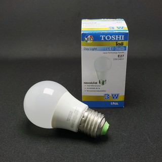 หลอด Bulb 3W E27 แสงขาว Toshi