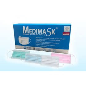 MEDIMASK พร้อมส่ง หน้ากากผลิตใหม่ ของประเทศไทย หน้ากากอนามัย 3ชั้น เกรดการแพทย์(50ชิ้น/กล่อง)