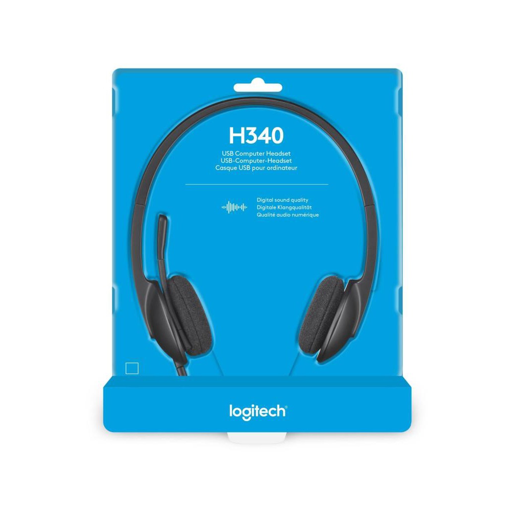 หูฟัง Logitech H340 USB Headphone หูฟังใช้กับคอมพิวเตอร์ และ โน๊ตบุ็ค  สินค้าประกัน 1 ปี