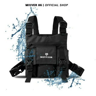 Mivver | กระเป๋าคาดอก กันน้ํา ลายมังกรดํา