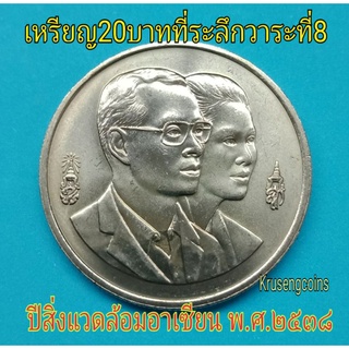 เหรียญ20บาทที่ระลึกวาระที่8 ปีสิ่งแวดล้อมอาเซียน ไม่ผ่านใช้