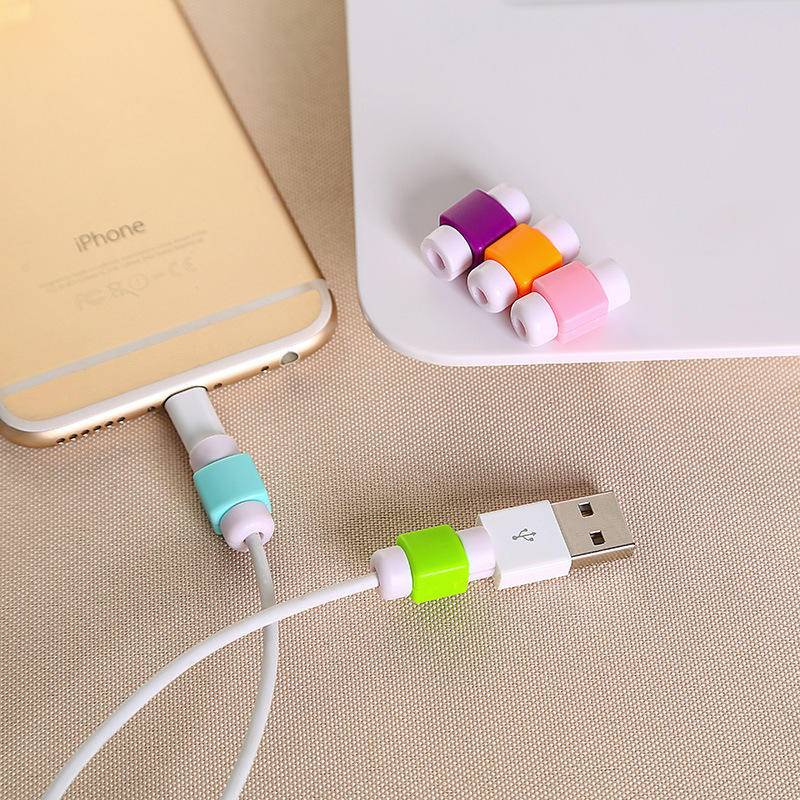 ตัวถนอมสายชาร์จ USB สุ่มสี สําหรับ iPhone Samsung OPPO 1 ชิ้น