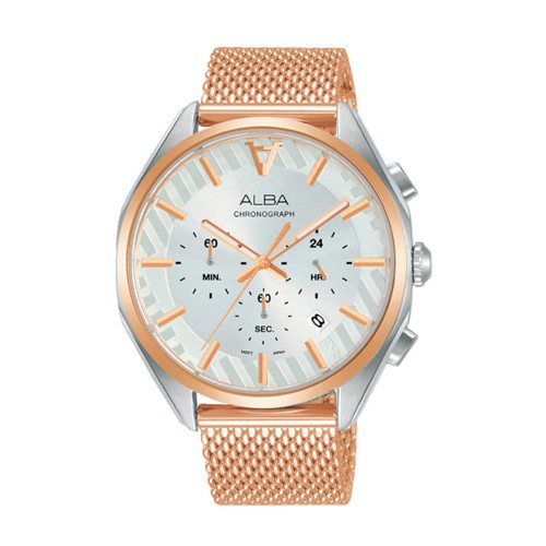 ALBA นาฬิกาข้อมือผู้หญิง สายสแตนเลส สีพิ้งโกล รุ่น AT3H08X,AT3H08X1