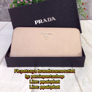 Prada Wallet Safiano กระเป๋าสตางค์ซิปรอบ หนังsafiano