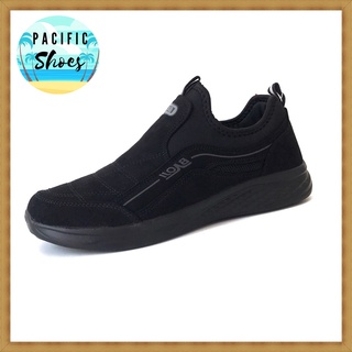 BAOJI รองเท้าผ้าใบชาย SLIP ON รุ่น BJM434 สีดำ สลิปออน by Pacific Shoes