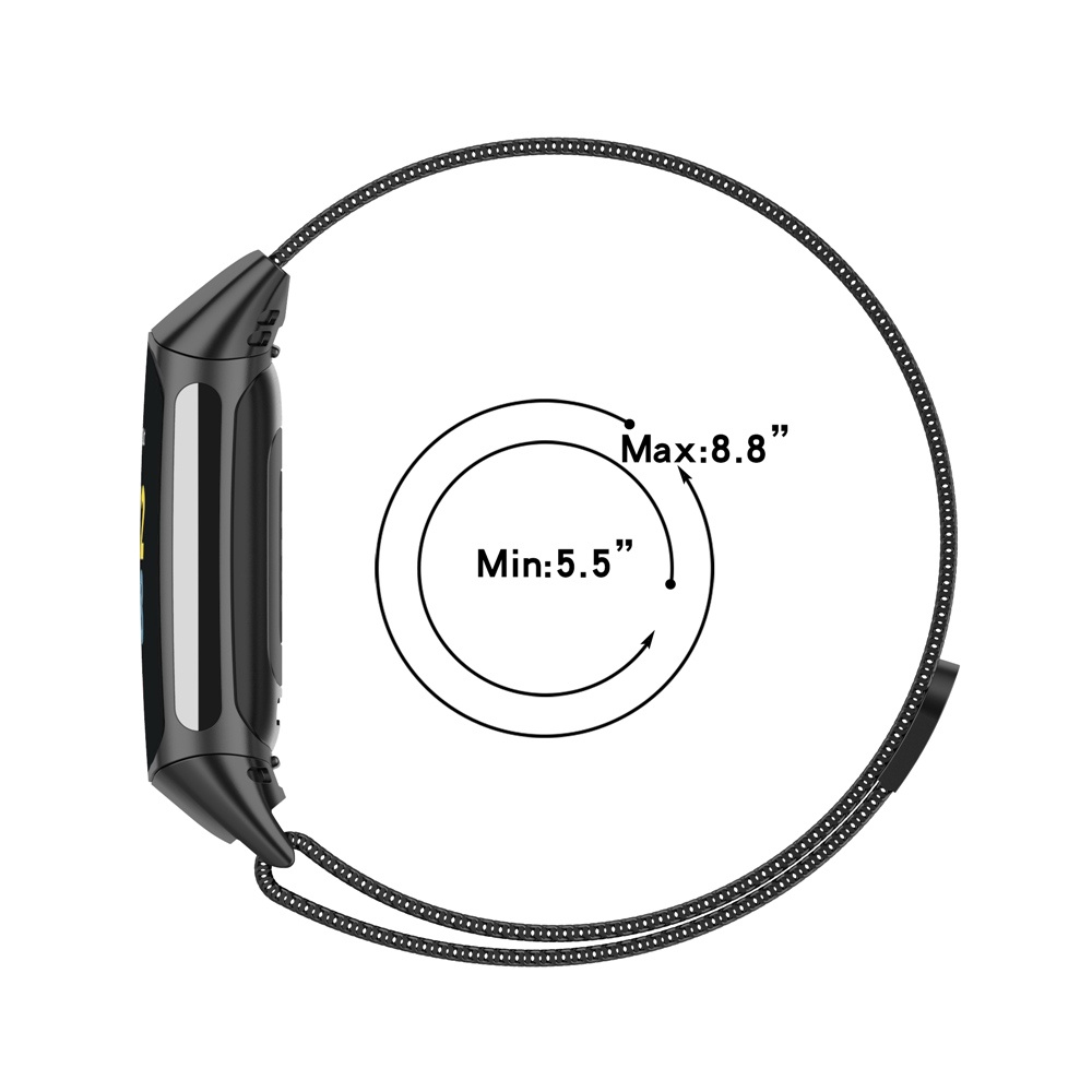 สายนาฬิกาข้อมือ สเตนเลส หัวเข็มขัดแม่เหล็ก แบบเปลี่ยน สําหรับ Fitbit Charge 5 6 Tracker