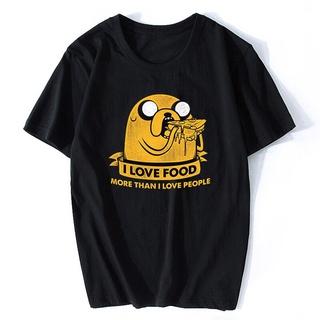 เสื้อยืด พิมพ์ลาย Jake The Dog I Love Food แฟชั่นฤดูร้อน สําหรับผู้ชายS-5XL