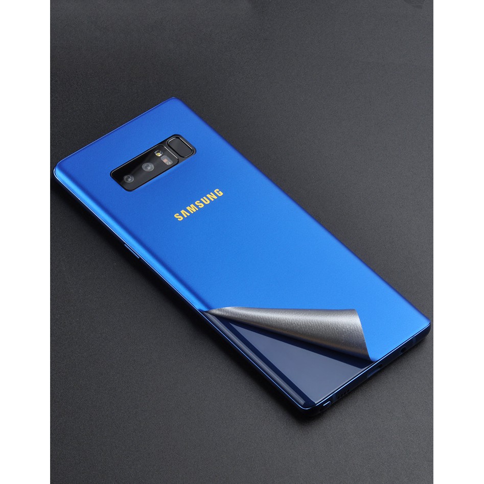ฟิล์มกันรอยด้านหลัง+ขอบข้าง กันเคสกัด สีน้ำเงิน Samsung Galaxy Note 8 และ Note 9
