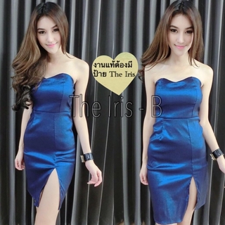 Mini Dress เกาะอกเข้ารูป (น้ำเงิน)