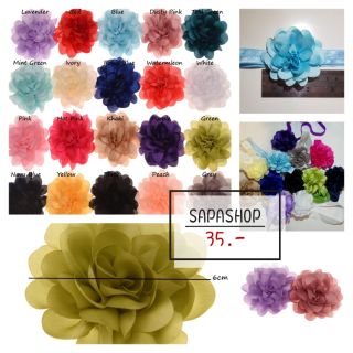สินค้าพร้อมส่ง ที่คาดผมเด็กรูปดอกไม้ผ้าซาติน #####