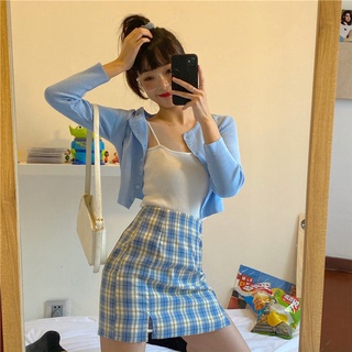 One Piece/Set Three Piece Suit Women s Small Camisole + Long Sleeve Cardigan + High Waist