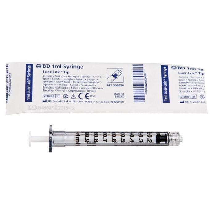 ของแท้ !!!  BD syringe 1 mL Luer Lock (หัวล็อค) ไซริ้ง