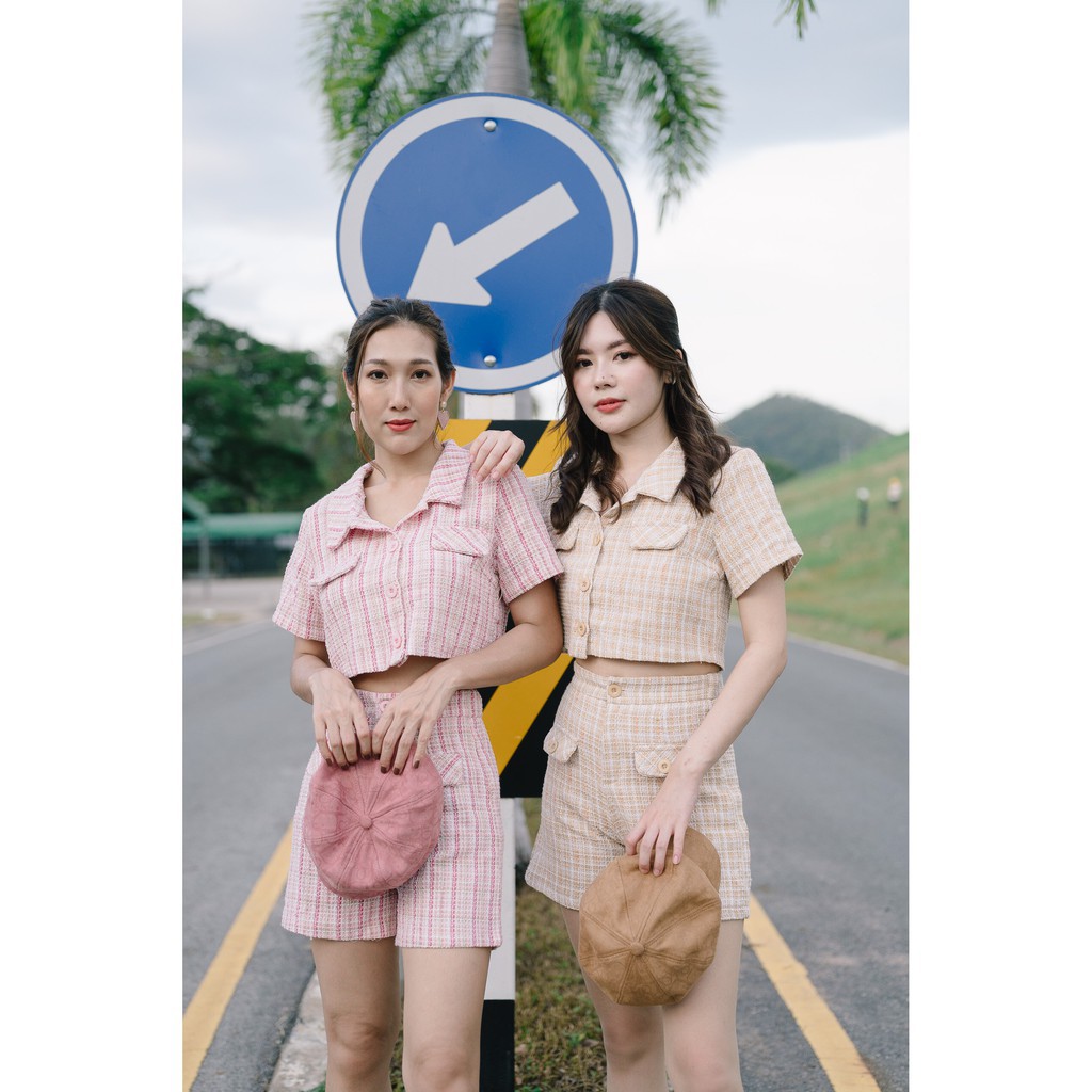 เซทเสื้อและกระโปรง pradap ชุดเซทเสื้อกางเกง ผ้าทอ code30104