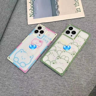 เคสน่ารักการ์ตูน หมี ขอบเหลี่ยม เคสมือถือซิลิโคนนุ่ม เคสซิลิโคน CS53 เคส รุ่นคู่ หมีน่ารัก ฝาครอบป้องกันการตก