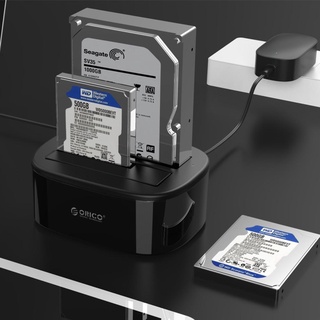 ORICO 6228US3-C โอริโก้ กล่องอ่าน HDD/SSD ฟังก์ชั่นโคลนได้ (ไม่รวมHdd) HDD Docking 2 bays USB3.0 + Clone 1:1.