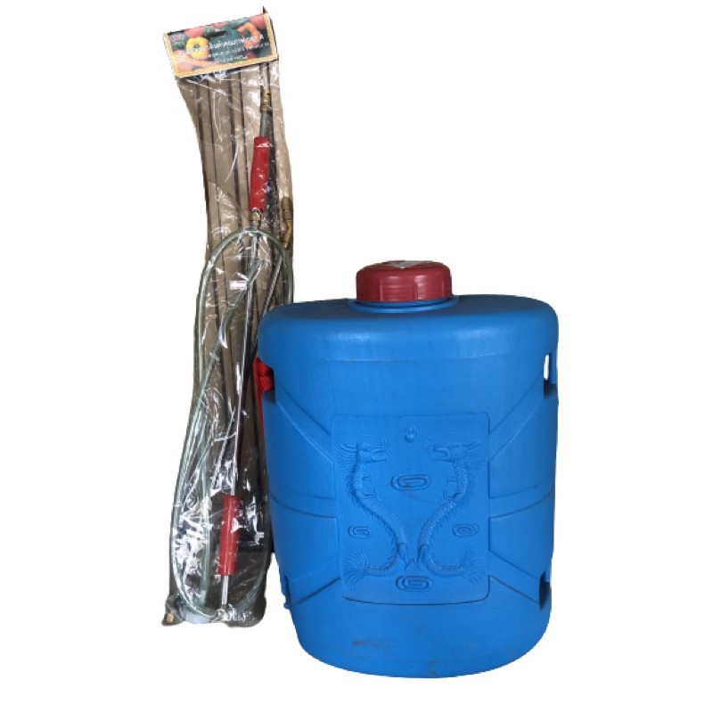ถังฉีดยา ถังพ่นยา 18 ลิตร ตรามังกร ถังฉีดยาพลาสติกเกรด A คุณภาพสูง  สูบมือสแตนเลส ลูกสูบหนังแท้ 100%