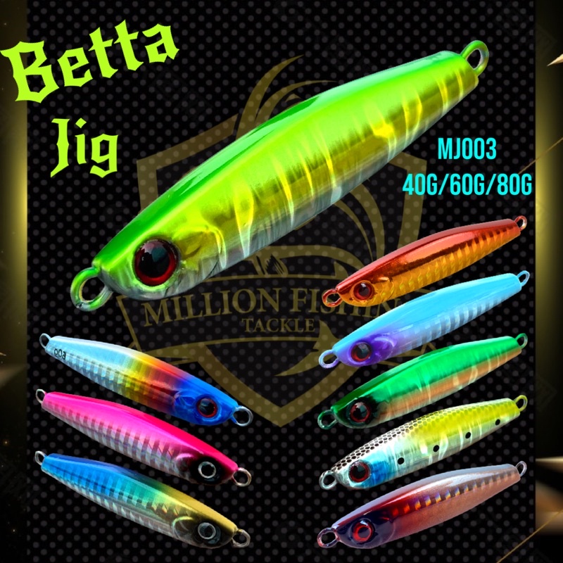 【METAL JIG 𝘽𝙀𝙏𝙏𝘼 MJ003】 40g/60g/80g Light Jig Lure 3D Eyes Metal Jig/Slow Jig/Fast Jig/Ikan Jig Saur