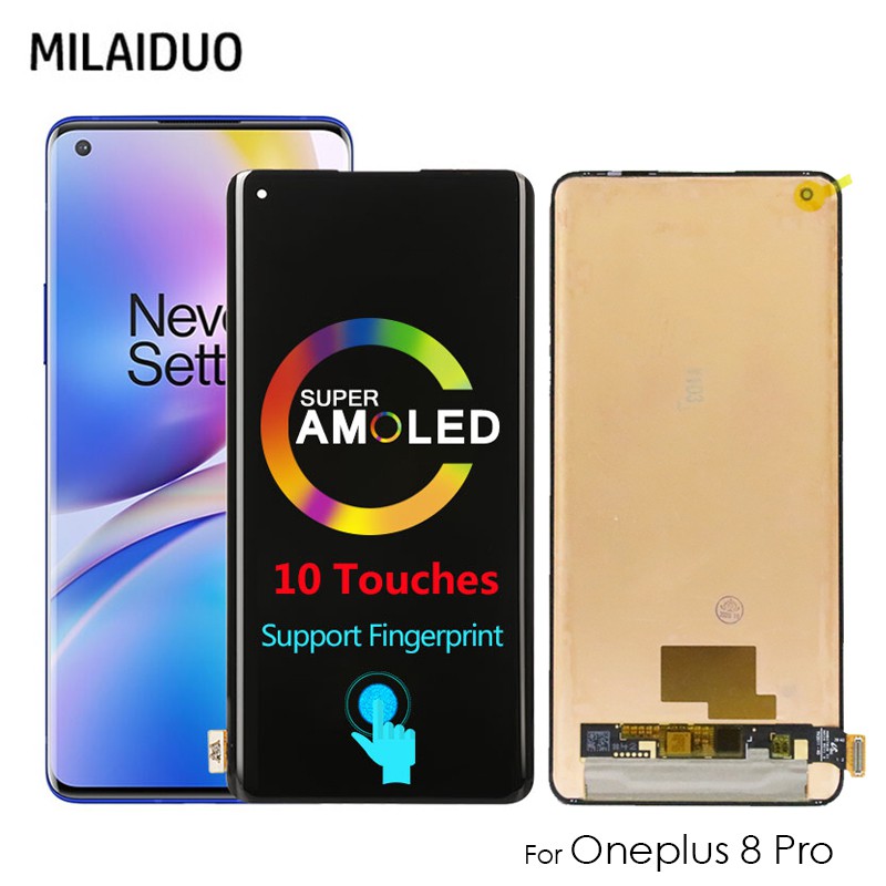 หน้าจอสัมผัส LCD ดิจิทัล 6.78 นิ้ว พร้อมลายนิ้วมือ แบบเปลี่ยน สําหรับ Oneplus 8 Pro OPPO Find X2 Find X2 Pro 1+8 Pro