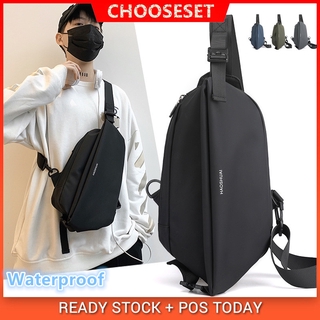 ราคาCS New Men Crossbody Bag Waterproof Chest Bags Short Trip Sling Bags For Male Pack