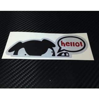 สติ๊กเกอร์ตัดคอม สะท้อนแสง 3M แท้ ลาย หมู hello Pig ฮัลโหล ขนาด 5x13 ซม. sticker ติดรถ แต่งรถ สติกเกอร์ สติกเกอ น่ารัก