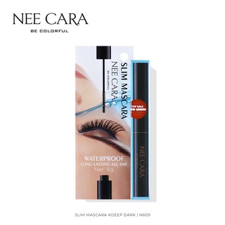 มาสคาร่า ปัดขนตา หัวแปรงสลิม สีดำ กันน้ำ ติดทน N609 NEE CARA SLIM MASCARA DEEP DARK