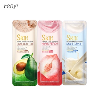 Fenyi Shea Butter Milk Body Scrub Peach Exfoliating Cleansing Pores Skin Care 3g