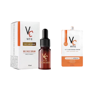 VC Vit C Bio face Serum (10 ml.) เซรั่มวิตซีน้องฉัตร +ครีม ขนาด 7 ml ขายแยก