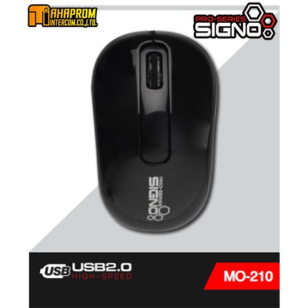 MOUSE (เม้าส์) SIGNO Optical USB MO-210 สีดำ.