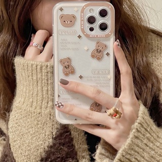 เคสโทรศัพท์มือถือแบบนิ่ม กันรอยเลนส์กล้อง ลายหมีนม สําหรับ Samsung Galaxy A03 A22 A31 A32 A02 M02 A03S A02S A21S A20S A10S A11 M11 A12 M12 A52 A52S A72 A51 A71 A50 A50S A30S A20 A30 A10 4G 5G