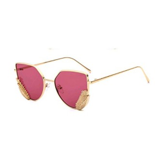 GAMT Cat Eye  - Gold Frame Red Lens กรอบทองแชมเปญตกแต่งปีกนก เลนส์ชมพูเข้ม ของแท้ พร้อมส่ง