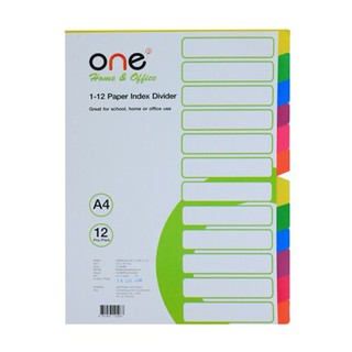 อินเด็กซ์กระดาษ 12หยัก คละสี ONE Index paper, 12 different colors, ONE