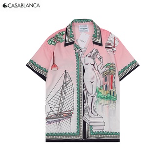 Casablanca เสื้อเชิ้ต แขนสั้น พิมพ์ลาย แบบเต็ม สไตล์แฟชั่น