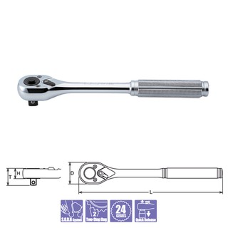 KOKEN 4753NB-10 ด้ามฟรี 1/2"-10" กดปุ่ม ด้ามเหล็กกลิ้งลาย (250mm)| MODERTOOLS OFFICIAL