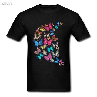 ❈♨Same Way Butterflies T-shirt Print For Man T Shirt Black Tshirts Cotton Fabric Tops &amp; Tees Oversized Clothes Adult Top