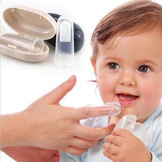 [BPA Free] แปรงซิลิโคน ทำความสะอาดฟัน เหงือก สำหรับเด็กเล็ก Silicone Baby Finger Brush Toothbrush for Kids