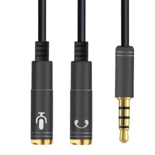 สายแยกหูฟังกับไมค์ High Quality 3.5mm Jack Headphone+Mic audio spliter