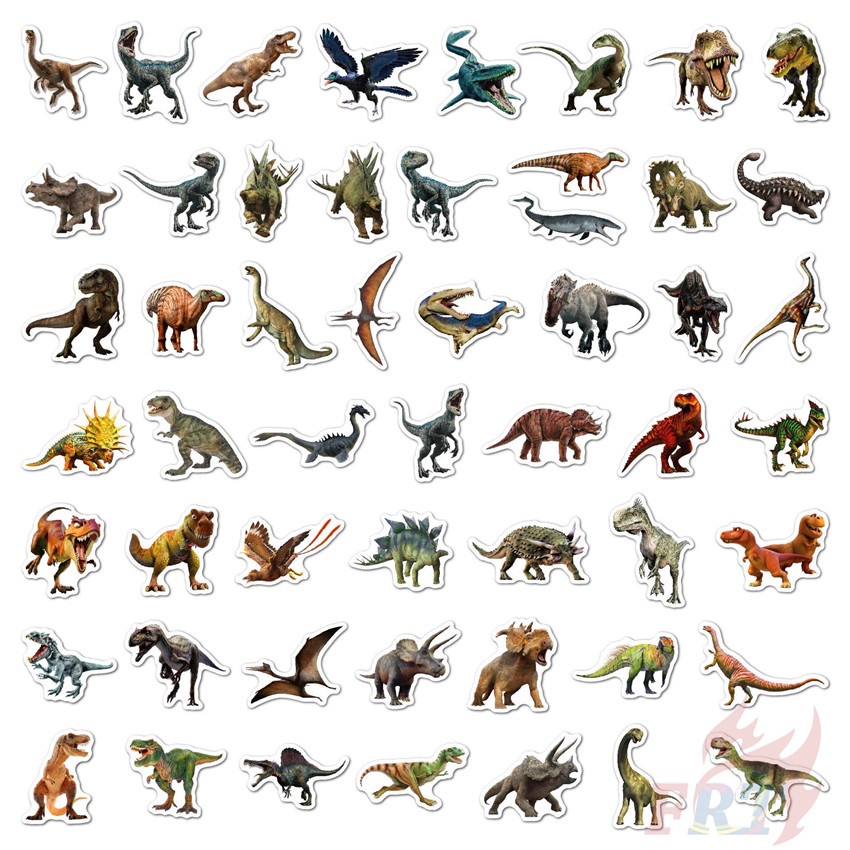 50Pcs/Set ❉ Dinosaur Series 01 Kids Educational Rewards Stickers ❉ DIY Fashion Mixed Luggage Laptop Skateboard Doodle Decals Stickers