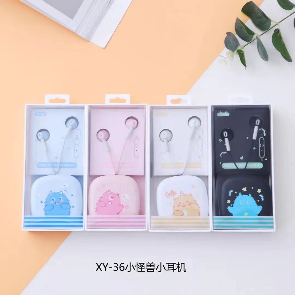 xy36-3.5mm หูฟังพร้อมไมค์คุยโทรศัพท์ได้ Music Universal Earphone Headphone In-ear Cartoon Headset Wired
