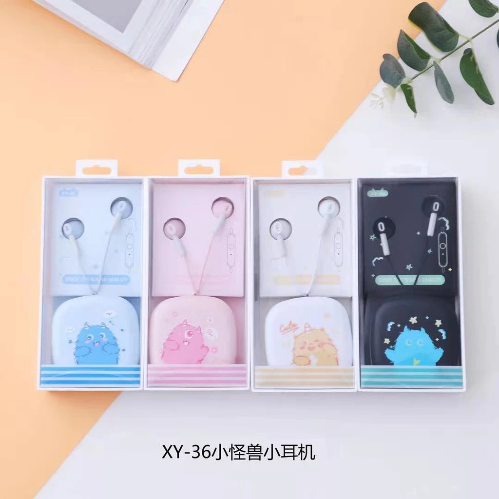 xy36-3.5mm หูฟังพร้อมไมค์คุยโทรศัพท์ได้ Music Universal Earphone Headphone In-ear Cartoon Headset Wired