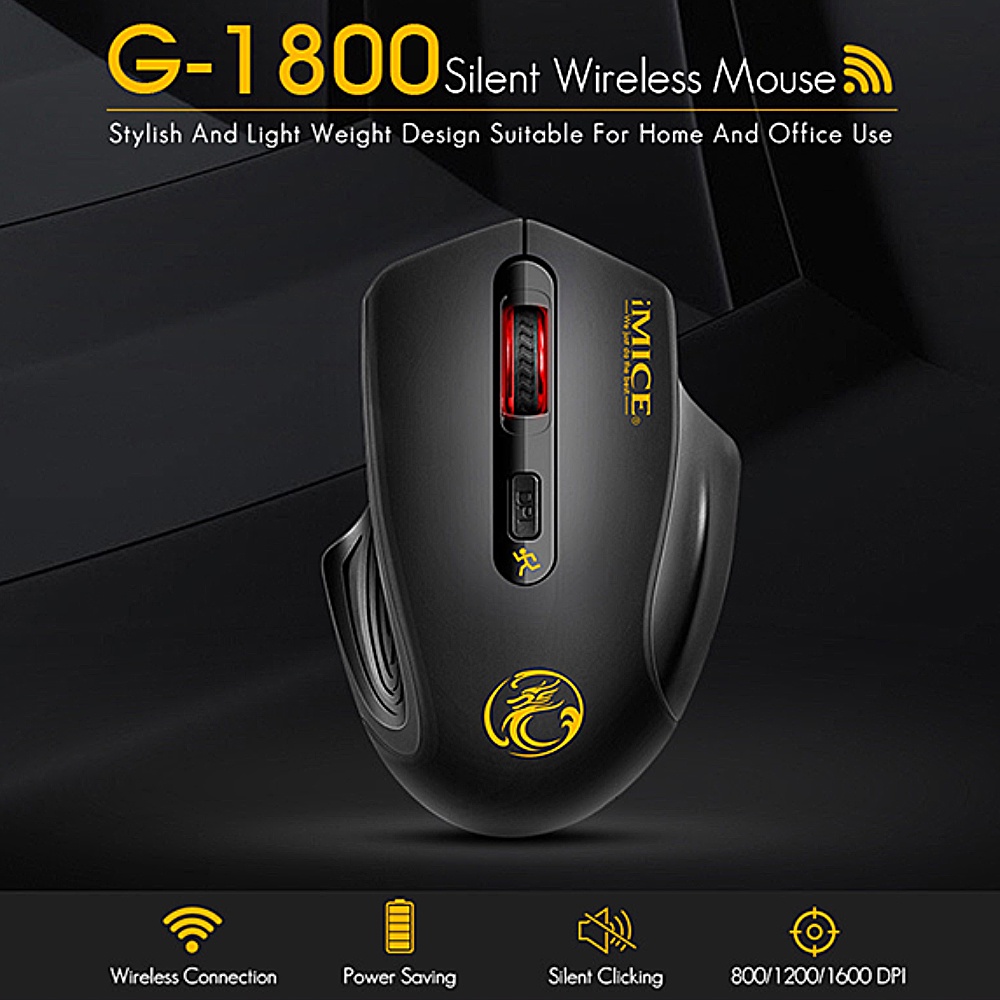เมาส์เกมมิ่งไร้สาย สำหรับ PC แล็ปท็อป เมาส์กล 3200 DPI Color Light