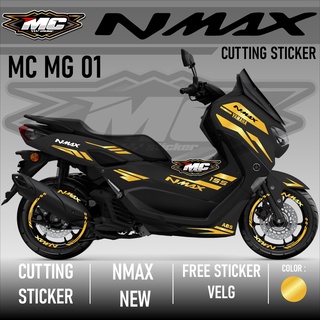 สติกเกอร์โครเมี่ยม สีพื้น สไตล์มินิมอล สําหรับรถจักรยานยนต์ Yamaha NMAX NEW 2020 2021 NMAX NEW Mcmg01