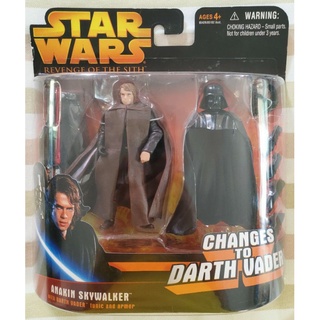 Star Wars Episode III 3 Revenge of the Sith ANAKIN SKYWALKER changes to DARTH VADER Deluxe Action Figure &amp;Accessory 3.75