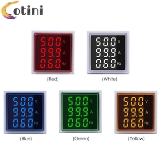 Cotini Square Led โวลต์มิเตอร์แอมมิเตอร์ดิจิตอลแรงดันไฟฟ้าความถี่