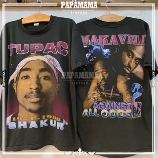 [ 2PAC ] acid wash ฟอกเฟดเทา มาใหม่ ผ้าร้อย ฟอกนุ่ม เฟดซีด เสื้อวินเทจ เสื้อวง เสื้อทัวร์ เสื้อฮิปฮอป papamama vintage