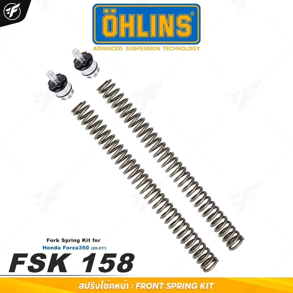 สปริงอัพเกรดโช๊คหน้า+ หัวปรับ OHLINS FSK158 Honda Forza350 2020-25 ( FSK 158 รับประกัน 2 ปี by Ohlin