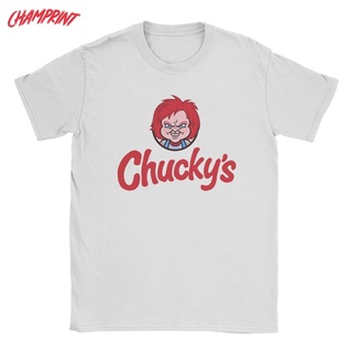 ใหม่ เสื้อยืดแขนสั้น คอกลม ผ้าฝ้าย 100% พิมพ์ลาย Chuckys Chucky แฟชั่นฤดูร้อน สําหรับผู้ชาย และผู้หญิงS-5XL