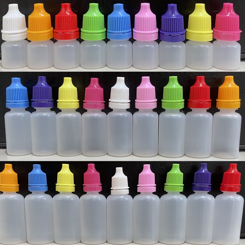 ขวดพลาสติกเปล่า ขวดหยด สีขุ่นพร้อมจุกและฝา 1 ขวด 3ml/5ml/10ml/20ml